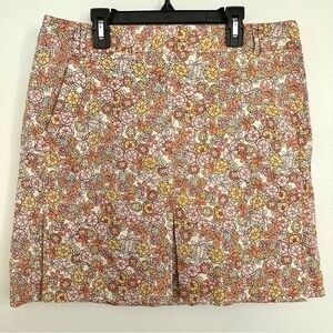 Loft Floral Skirt Front Pockets Size 10